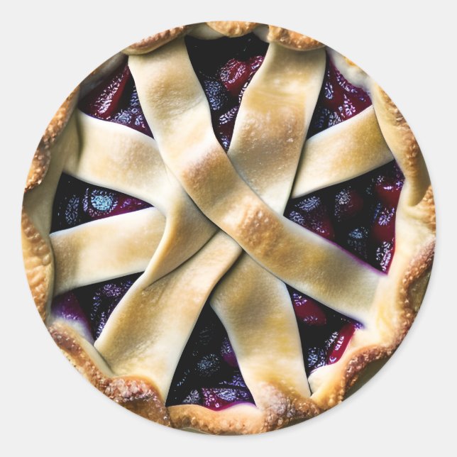 Blackberry Pie with Crust Classic Round Sticker (Front)
