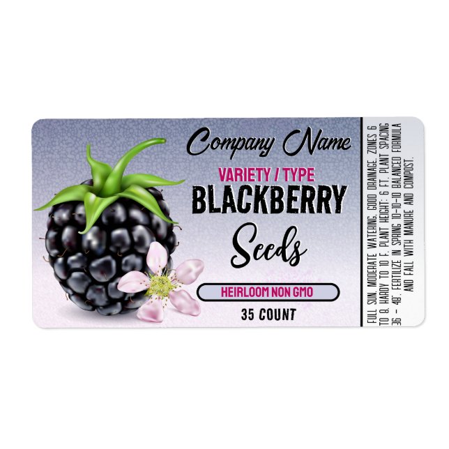 Blackberry Seed Package (Front)