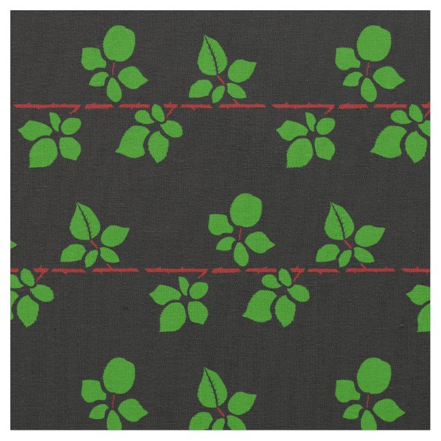 blackberry vine black fabric (Close Up)