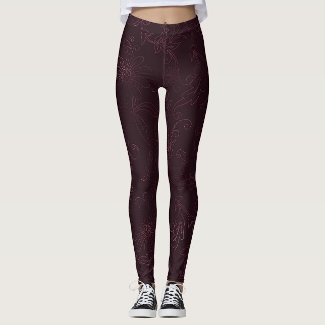Blackberry Wine Pattern  Leggings (Front)