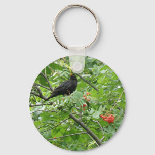 Blackbird and Berries Keychain