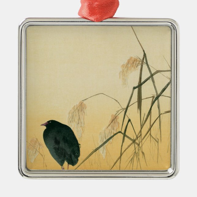 Blackbird, Edo Period Metal Tree Decoration (Front)