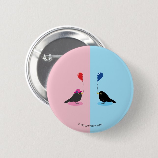 Blackbird Finding Your Other Half 6 Cm Round Badge (Front & Back)