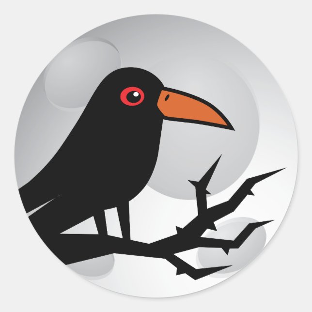Blackbird Goth Raven/Crow Classic Round Sticker (Front)