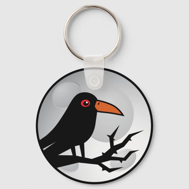 Blackbird Goth Raven/Crow Key Ring (Front)