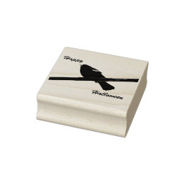 Blackbird Happy Halloween Rubber Stamp