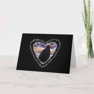 Blackbird Heart Valentine Romance Love Card
