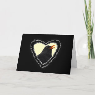 Blackbird Heart Valentine Romance Love Card
