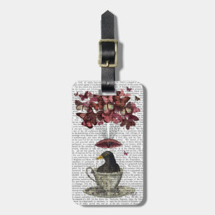 Blackbird In Teacup Luggage Tag