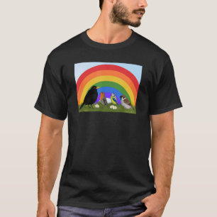 Blackbird Robin Rainbow Bird Birdlover Birdwatcher T-Shirt