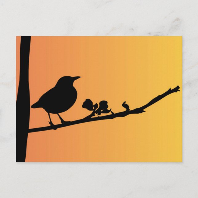 Blackbird Silhouette Postcard (Front)