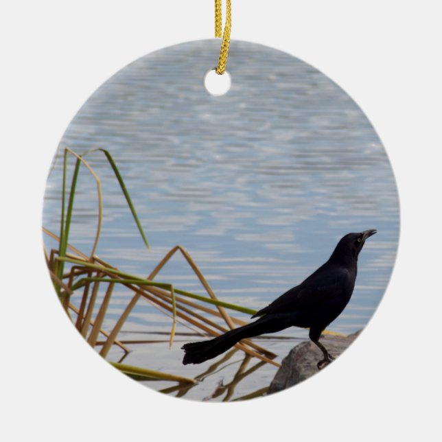 Blackbird Sing Ceramic Ornament (Front)
