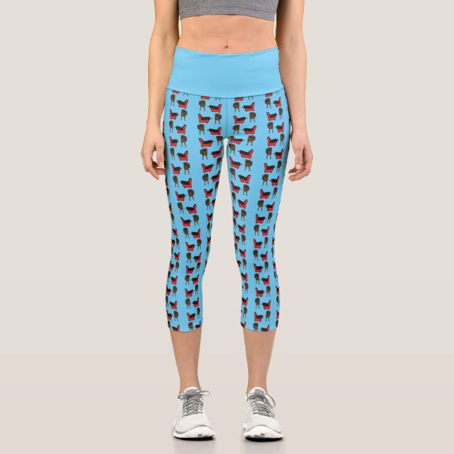 Blackbird Sleeping in Front of the TV Comic  Capri Leggings (Front)