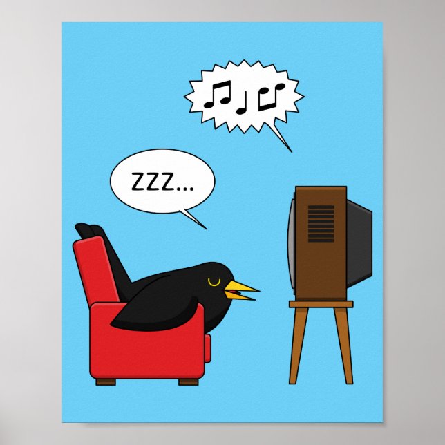 Blackbird Sleeping in Front of the TV Comic Poster (Front)