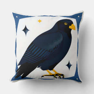 Blackbird Stylised Illustration Cushion