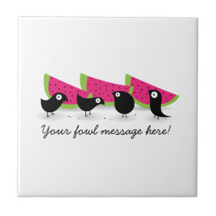 Blackbird Watermelon Picnic Ceramic Tile