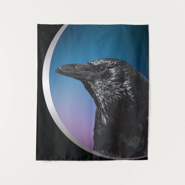Blackbirds Picture of Crow Tapestry (Front)