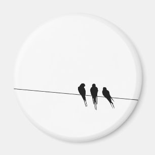 Blackbirds Silhouette on Wire Magnet