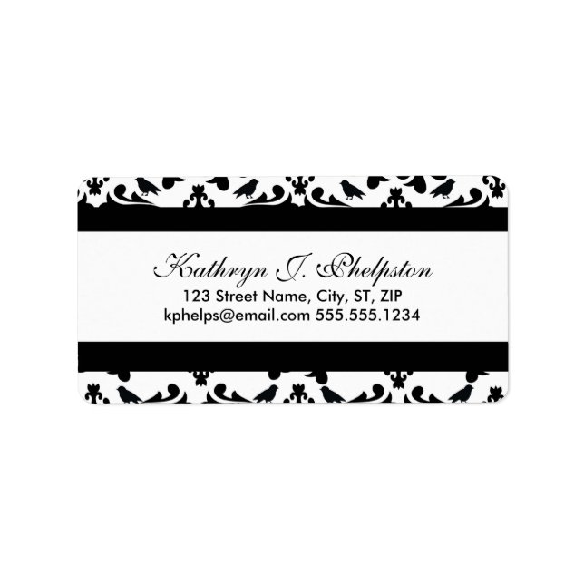 Blackbirds Singing Personalised Address Label (Front)