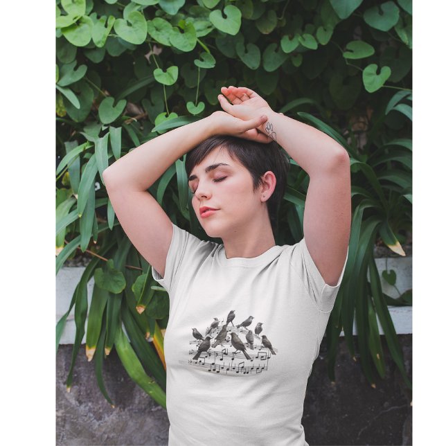 blackbirds sitting on a musical composition 3d  T-Shirt (Creator Uploaded)