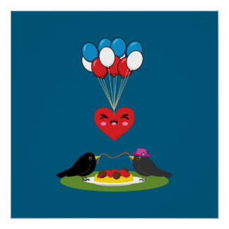 Blackbird's Spaghetti Meatballs Valentine's Date Poster