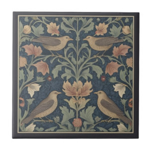 Blackbirds William Morris style Blackbird Ceramic Tile