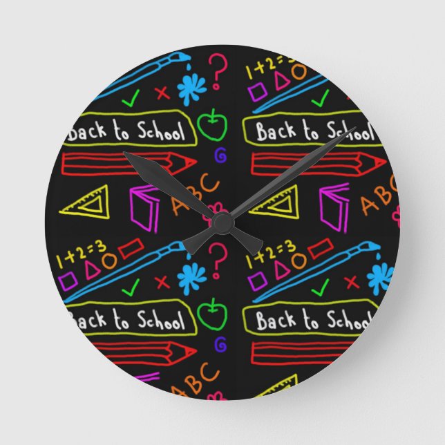 Blackboard Back To School Round Clock (Front)