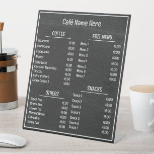 Blackboard Background Café Coffee Shop Menu Pedestal Sign
