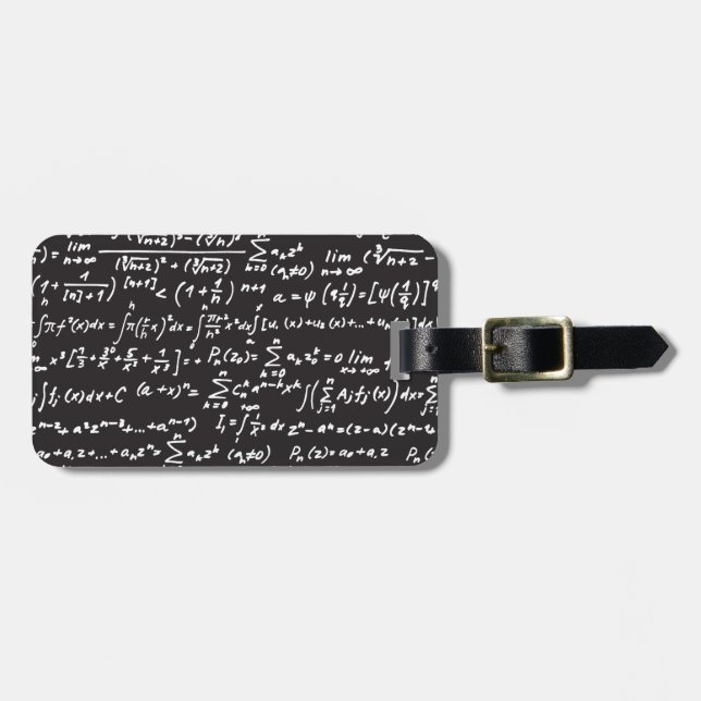Blackboard Math Equations Luggage Tag (Front Horizontal)