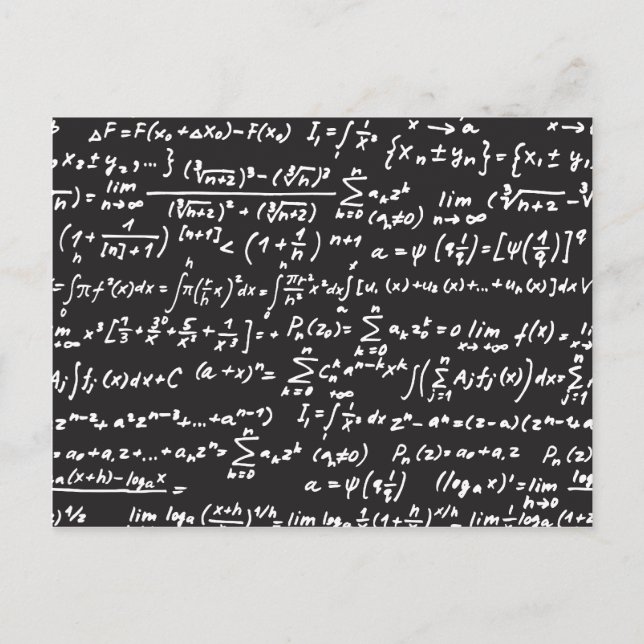 Blackboard Math Equations Postcard (Front)
