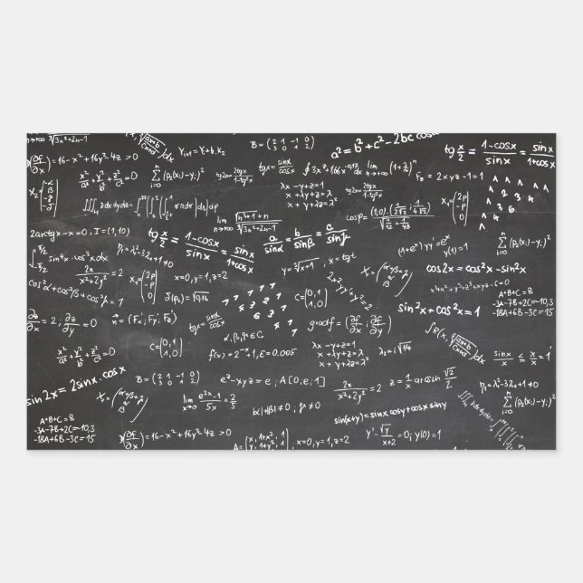 Blackboard Math Formulas And Numbers Rectangular Sticker (Front)