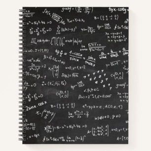 Blackboard Mathematics Equations Formulas Spiral Notebook