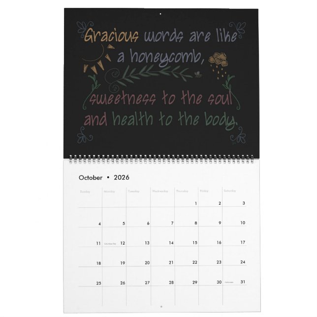 Blackboard Scriptures monthly calendar (Oct 2026)