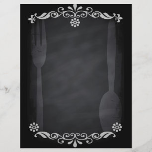 Blackboard Sketch Menu Food Fork Spoon