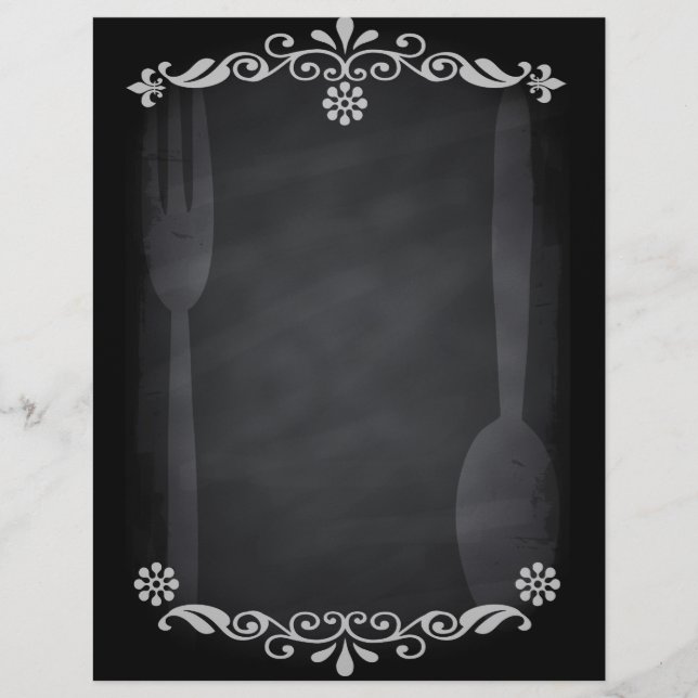 Blackboard Sketch Menu Food Fork Spoon (Front)
