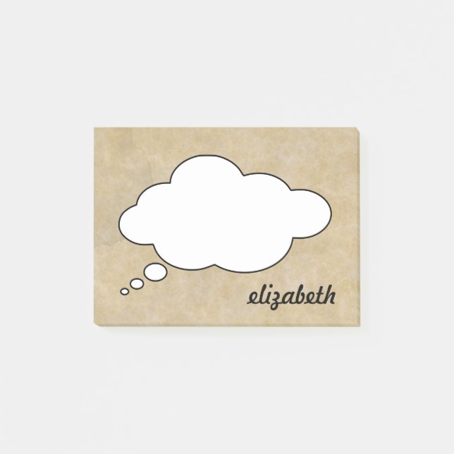 Blackboard Talk Bubble Personalised Name Post-it Notes (Front)