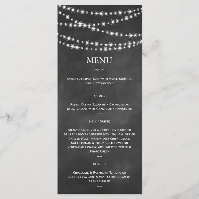 Blackboard Twinkle Lights Menu (Front)