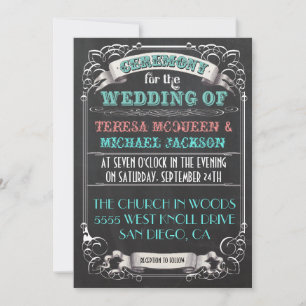 Blackboard Vintage Wedding Invitations