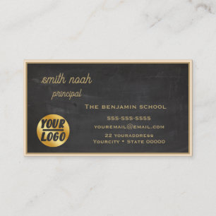 Blackboard with frame gold Custom Professional Business Card