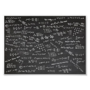 Blackboard With Math Formulas Photo Print