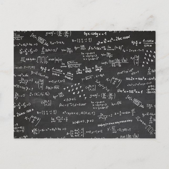Blackboard With Math Formulas Postcard (Front)