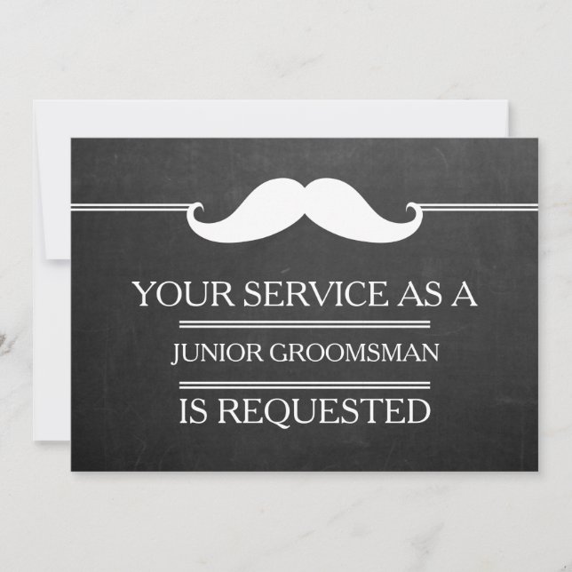 Blackboard Your Service as a Groomsman Request Inv Invitation (Front)