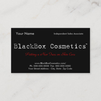BlackBox Cosmetics, Independent Sales Associ... Business Card