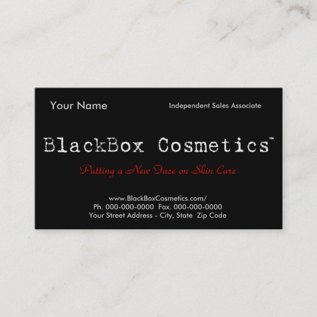BlackBox Cosmetics, Independent Sales Associ... Business Card (Front)