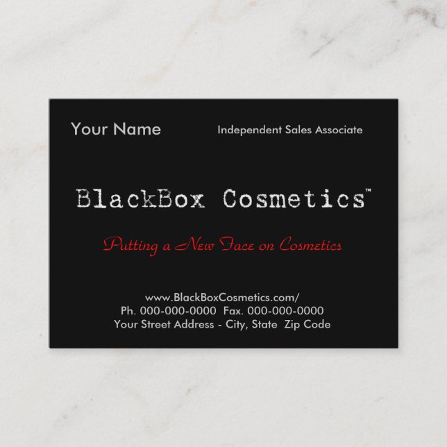 BlackBox Cosmetics, Independent Sales Associ... Business Card (Front)