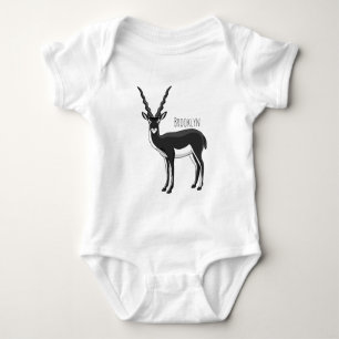 Blackbuck antelope illustration baby bodysuit