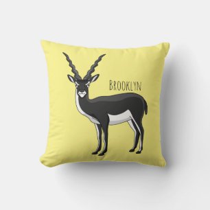 Blackbuck antelope illustration cushion