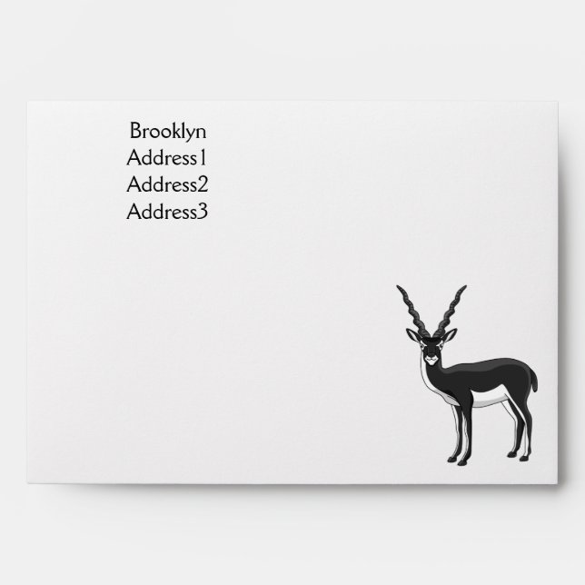Blackbuck antelope illustration envelope (Front)