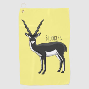 Blackbuck antelope illustration golf towel