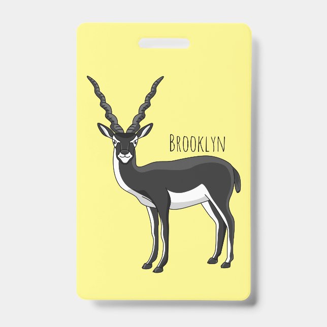 Blackbuck antelope illustration ID badge (Front)